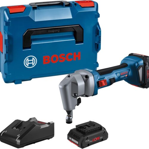 Bosch Professional grignoteuse sans-fil GNA 18V-16 E (puissance de 700 W, moteur sans charbon, 2 batteries ProCORE 4.0Ah, chargeur GAL 18V-40, dans L-BOXX)