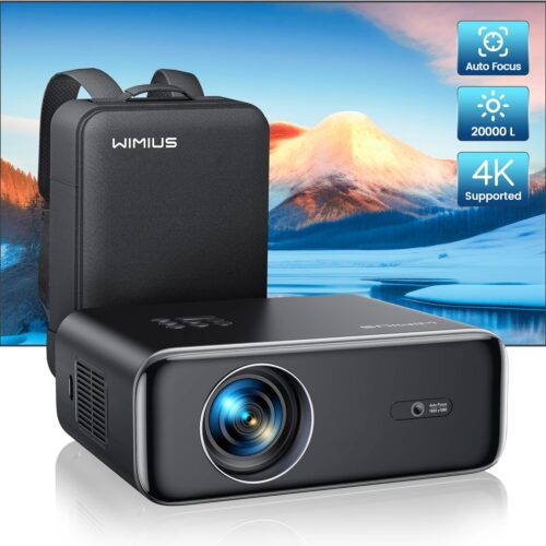 Vidéoprojecteur 4K, 26000 Lumens WiFi Bluetooth Full HD 1080P Vidéoprojecteur 4K